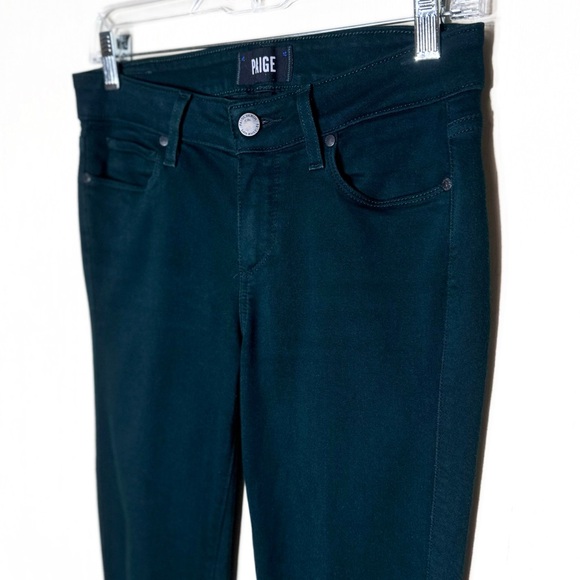 Paige Ultra Skinny Mid Rise Ankle Jeans Marine Green Size 27 - Picture 4 of 10
